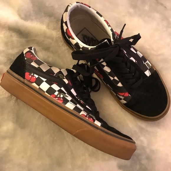 cherry vans old skool
